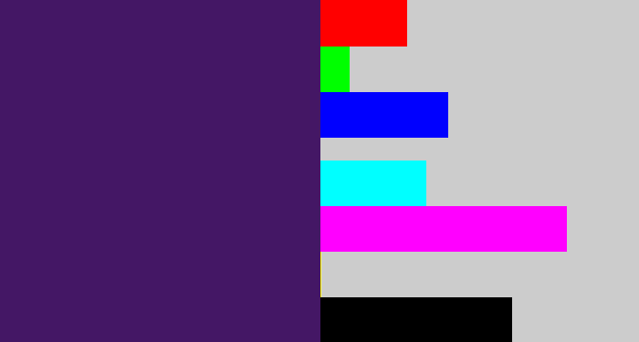 Hex color #441765 - royal purple