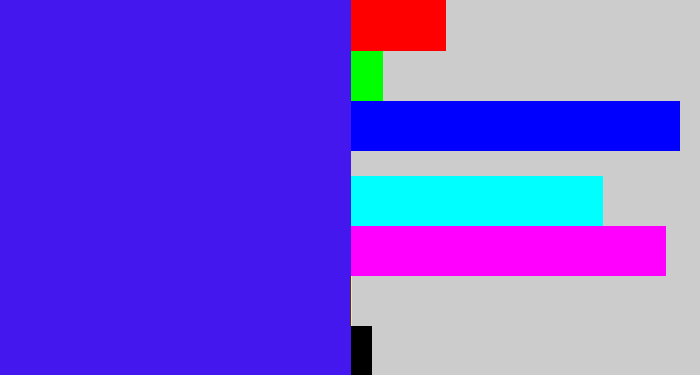 Hex color #4417ef - blue/purple