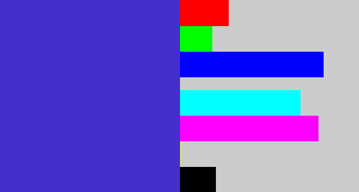Hex color #442fcd - blurple