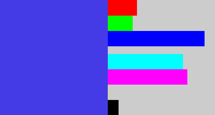 Hex color #443be6 - purpley blue