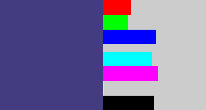 Hex color #443c81 - blueberry