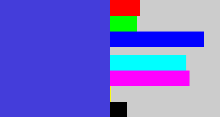 Hex color #443dda - blurple