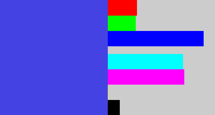 Hex color #4442e3 - warm blue