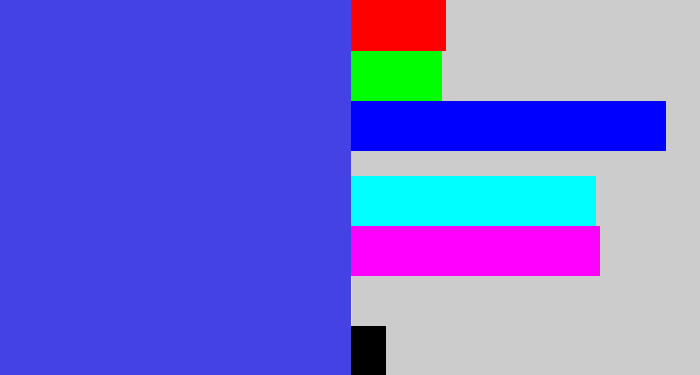 Hex color #4442e5 - warm blue