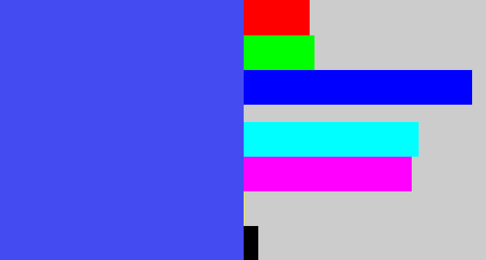 Hex color #444bf0 - warm blue