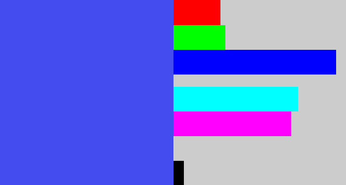 Hex color #444cf0 - warm blue