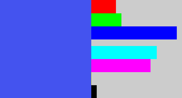 Hex color #4453ef - warm blue