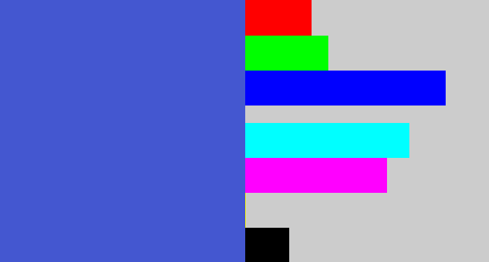 Hex color #4457d0 - warm blue