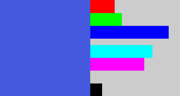 Hex color #4459de - warm blue