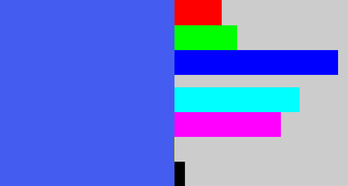 Hex color #445df0 - warm blue