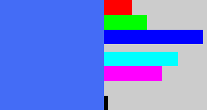 Hex color #446cf6 - lightish blue