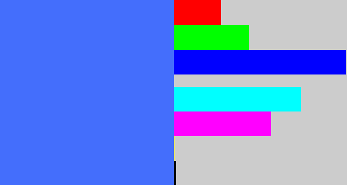 Hex color #446efc - lightish blue