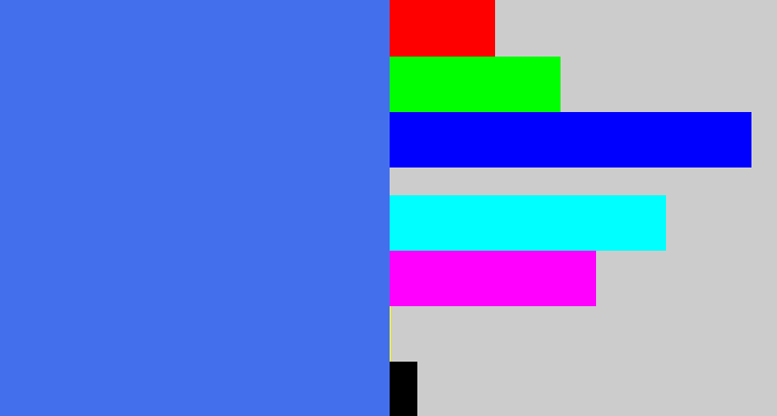 Hex color #446fec - lightish blue