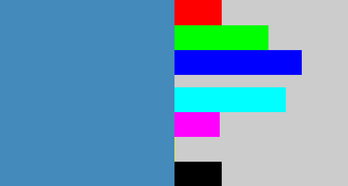 Hex color #448abb - cool blue