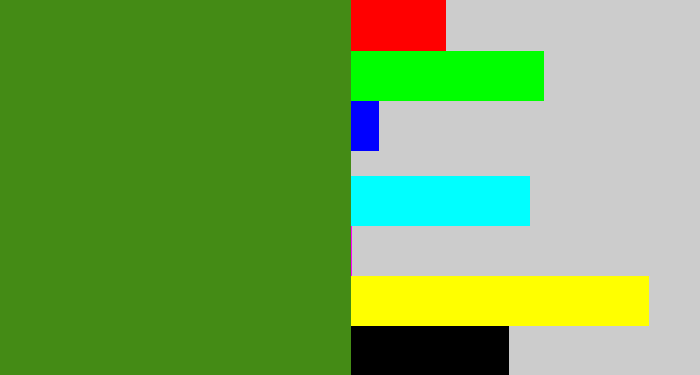 Hex color #448b15 - grass green