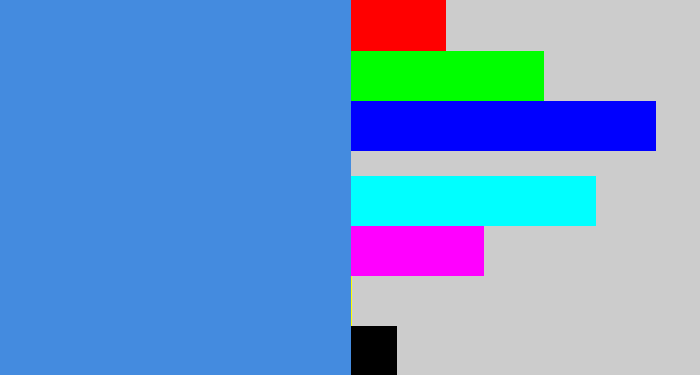 Hex color #448bdf - dark sky blue