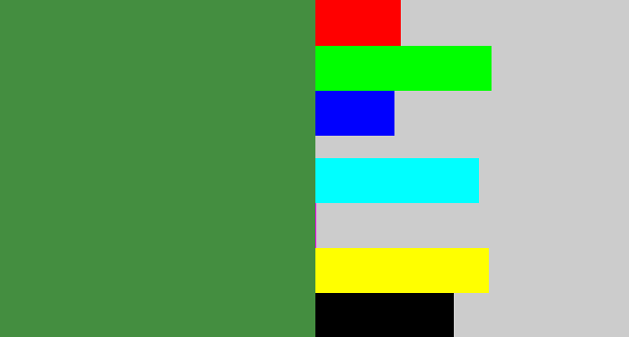 Hex color #448e40 - fern green