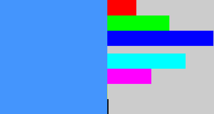 Hex color #4495fd - dodger blue