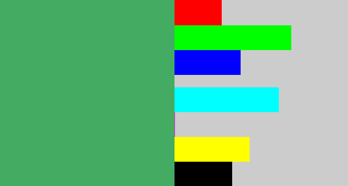 Hex color #44ab62 - greenish