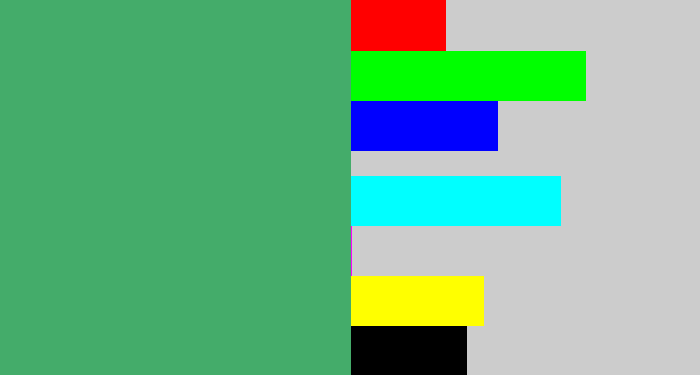 Hex color #44ac6a - greenish