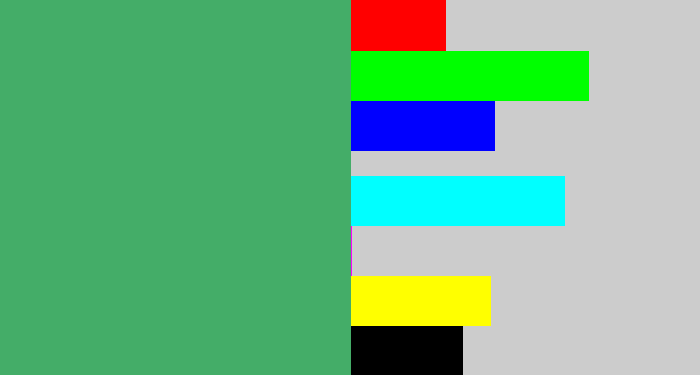 Hex color #44ad68 - greenish