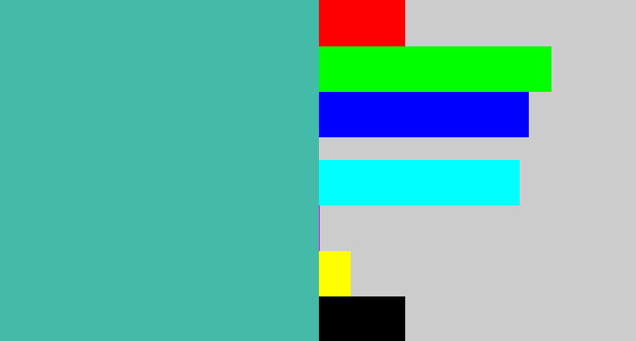 Hex color #44baa8 - greeny blue