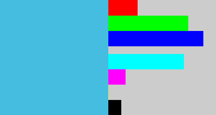 Hex color #44bde1 - dark sky blue