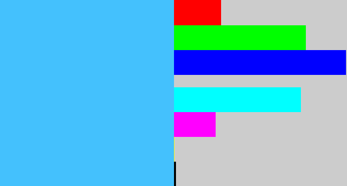 Hex color #44c1fd - sky blue
