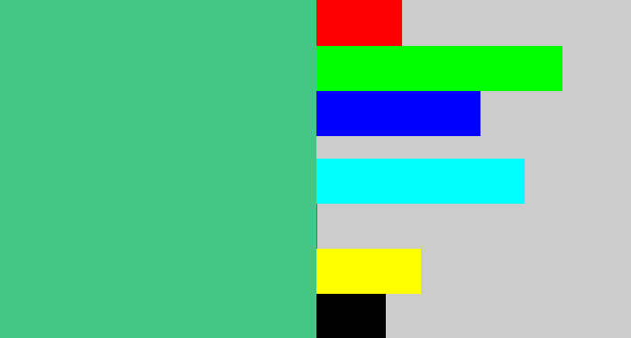 Hex color #44c785 - greenish teal
