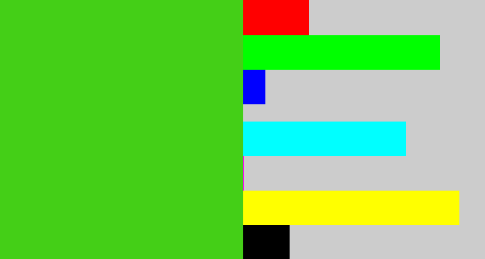 Hex color #44cf17 - green apple