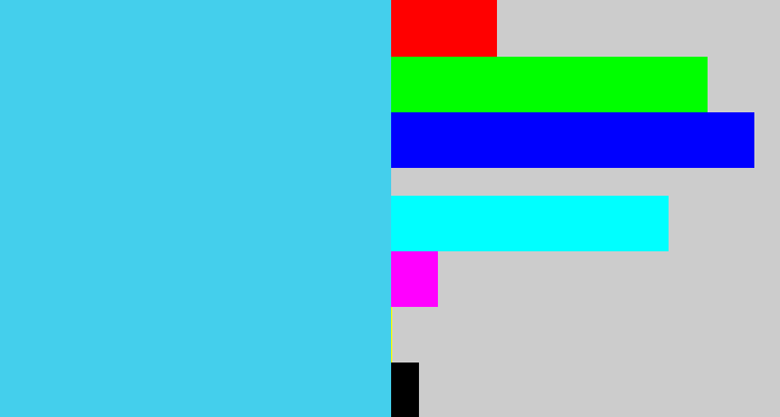 Hex color #44cfec - bright cyan