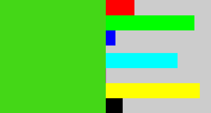 Hex color #44d717 - green apple