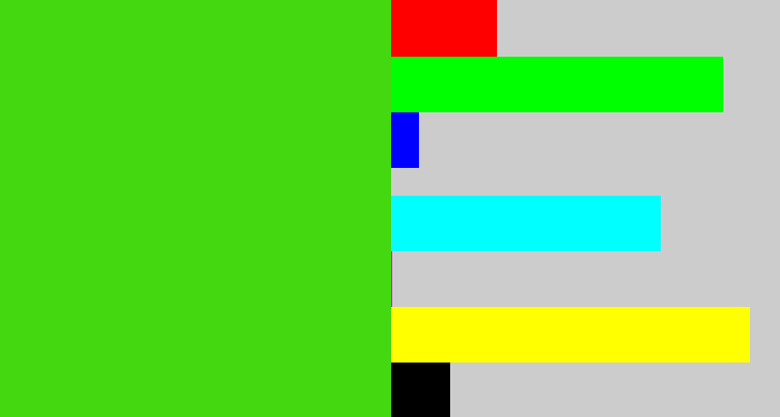 Hex color #44d811 - green apple