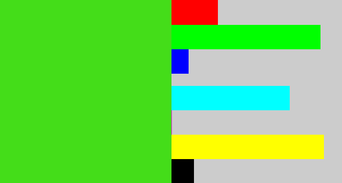 Hex color #44dd19 - green apple