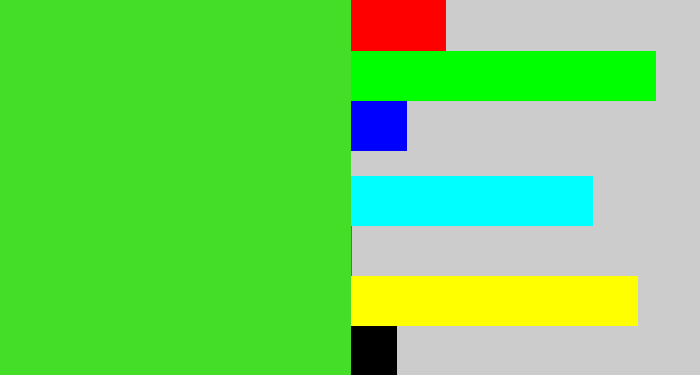 Hex color #44de29 - green apple