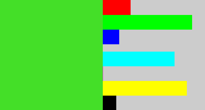 Hex color #44df28 - green apple