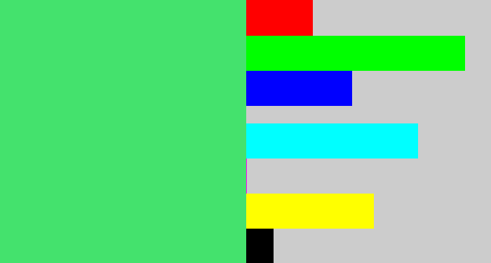 Hex color #44e26d - weird green
