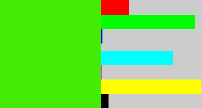Hex color #44ec03 - poison green