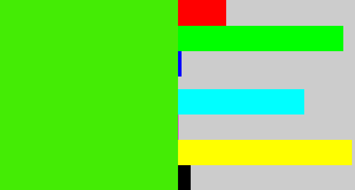 Hex color #44ec05 - poison green