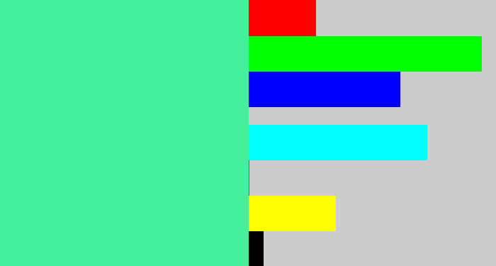 Hex color #44f09b - sea green