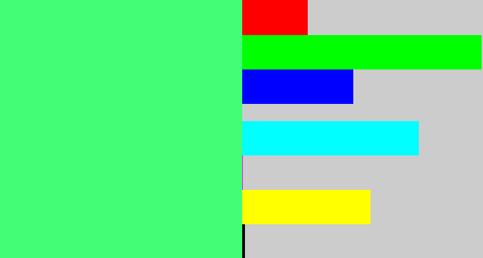 Hex color #44fd76 - weird green