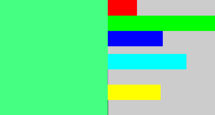 Hex color #44ff81 - weird green