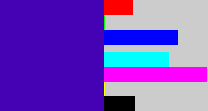 Hex color #4501b4 - indigo blue