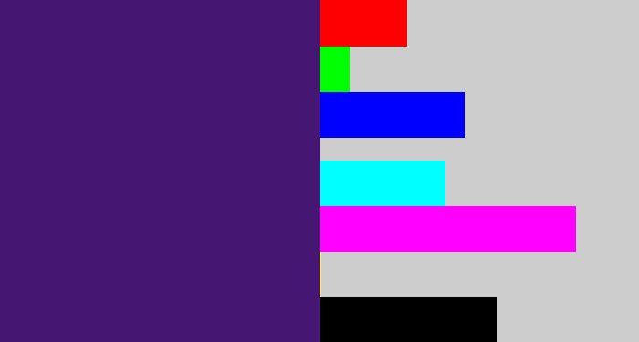 Hex color #451772 - royal purple