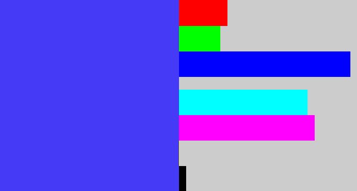 Hex color #453bf6 - light royal blue