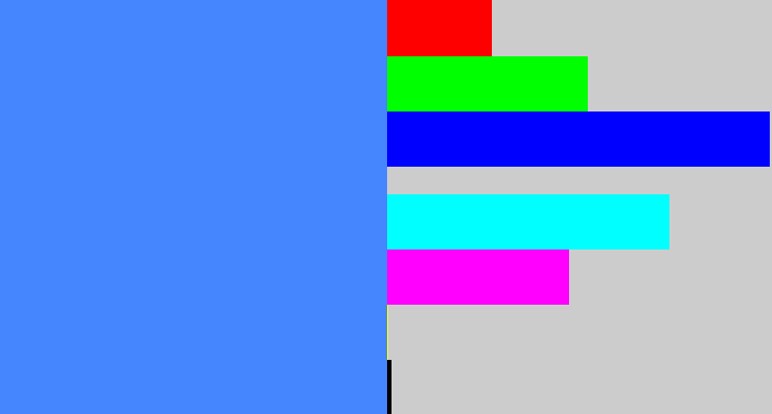 Hex color #4585fd - dodger blue