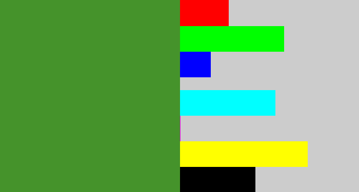Hex color #45932b - fern green