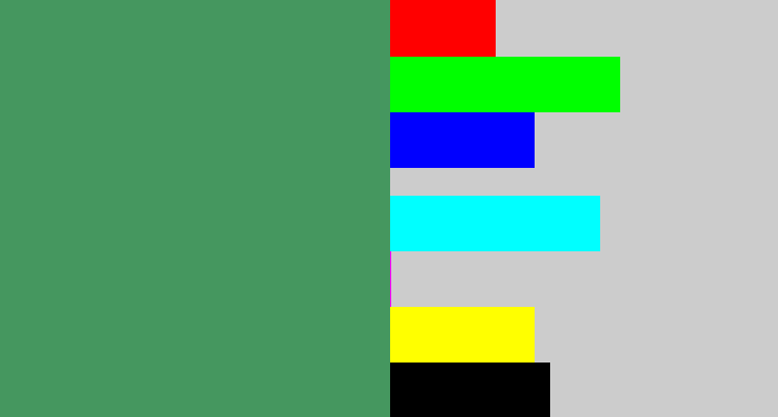 Hex color #45975f - greenish