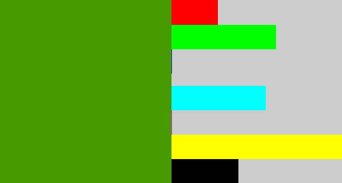 Hex color #459b00 - grassy green