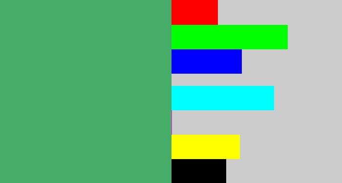 Hex color #45ad68 - greenish